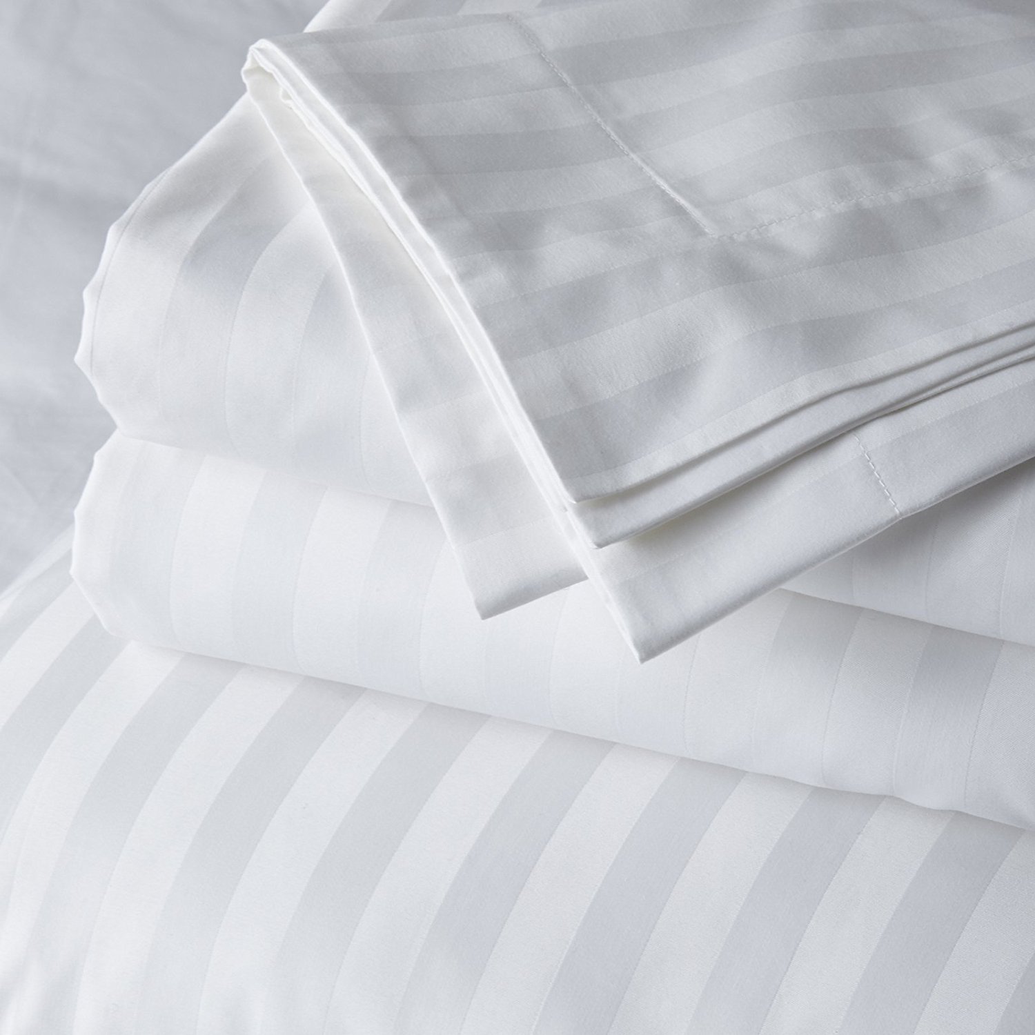 83 Tel Çizgili Pamuk Polyester Tek Kişilik Otel Çarşafı